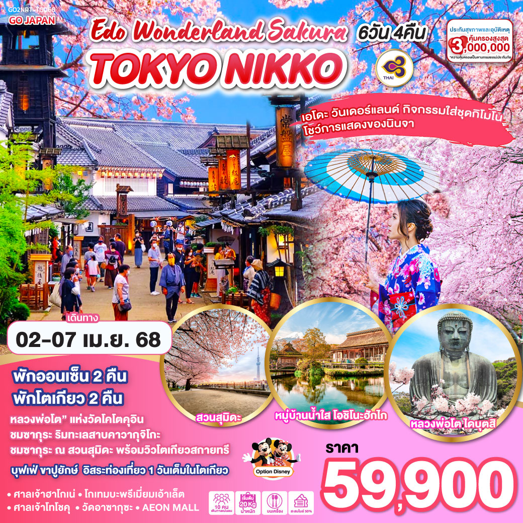 TOKYO NIKKO EDO WONDERLAND SAKURA 6D 4N  โดยสายการบินไทย [TG]