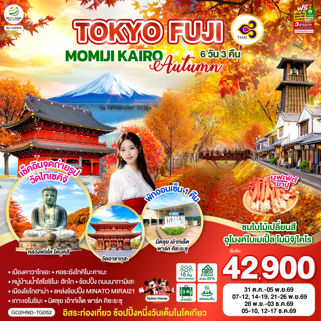 TOKYO FUJI MOMIJI KAIRO AUTUMN 6D 3N โดยสายการบินไทย [TG]