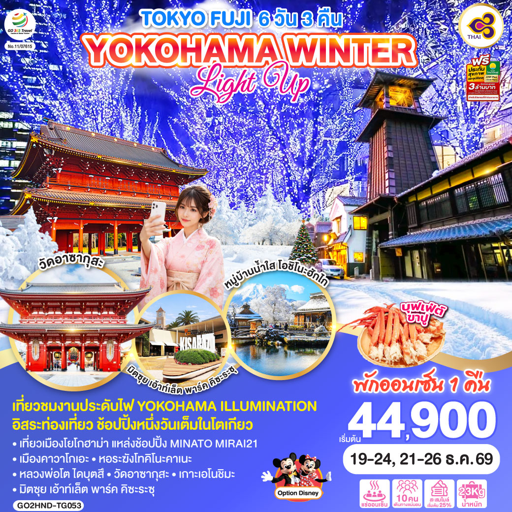 TOKYO FUJI YOKOHAMA WINTER LIGHT UP 6D 3N โดยสายการบินไทย [TG]