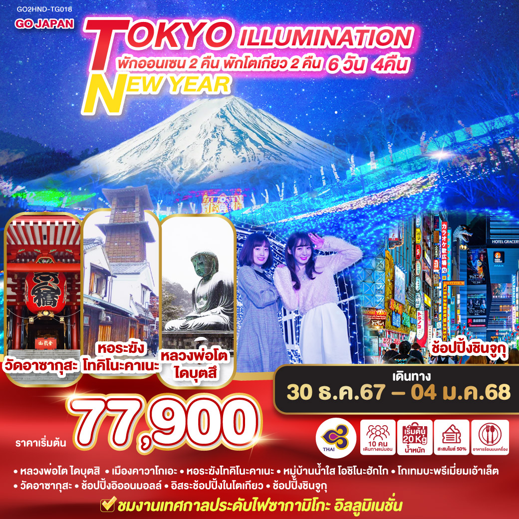 TOKYO ILLUMINATION NEW YEAR 6D 4N โดยสายการบินไทย [TG]