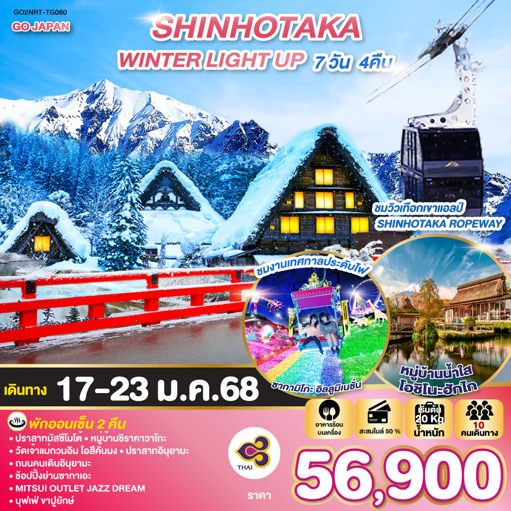 SHINHOTAKA WINTER LIGHT UP 7D 4N โดยสายการบินไทย [TG]