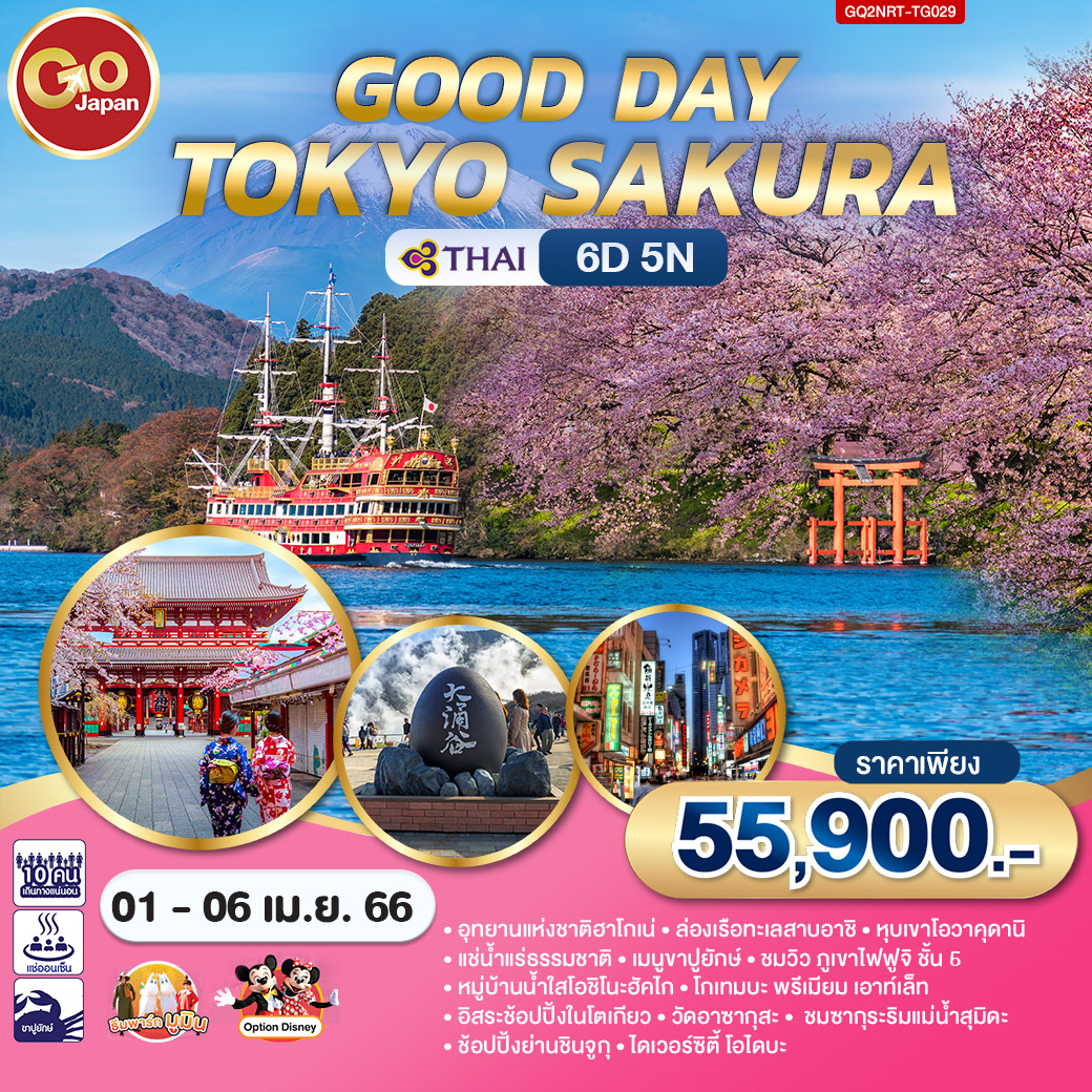 GOOD DAY TOKYO SAKURA 6D 5N โดยสายการบินไทย [TG]