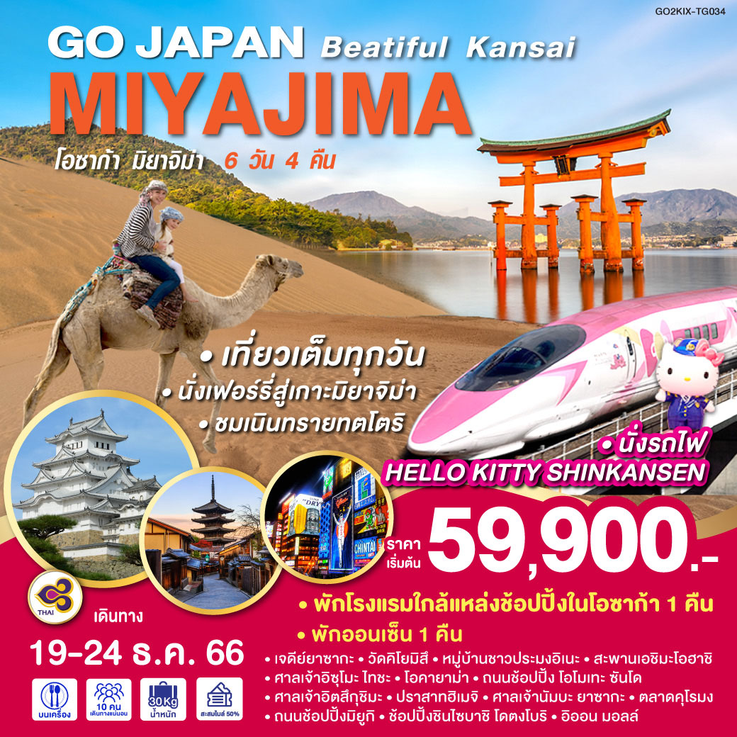 BEAUTIFUL KANSAI MIYAJIMA 6D 4N โดยสายการบินไทย [TG]