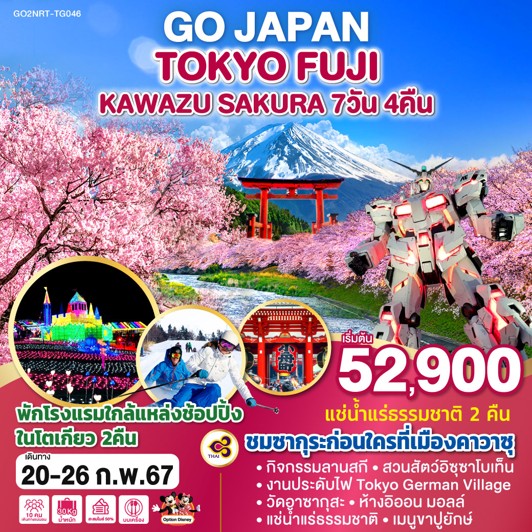 TOKYO FUJI KAWAZU SAKURA 7D 4N โดยสายการบินไทย (TG)