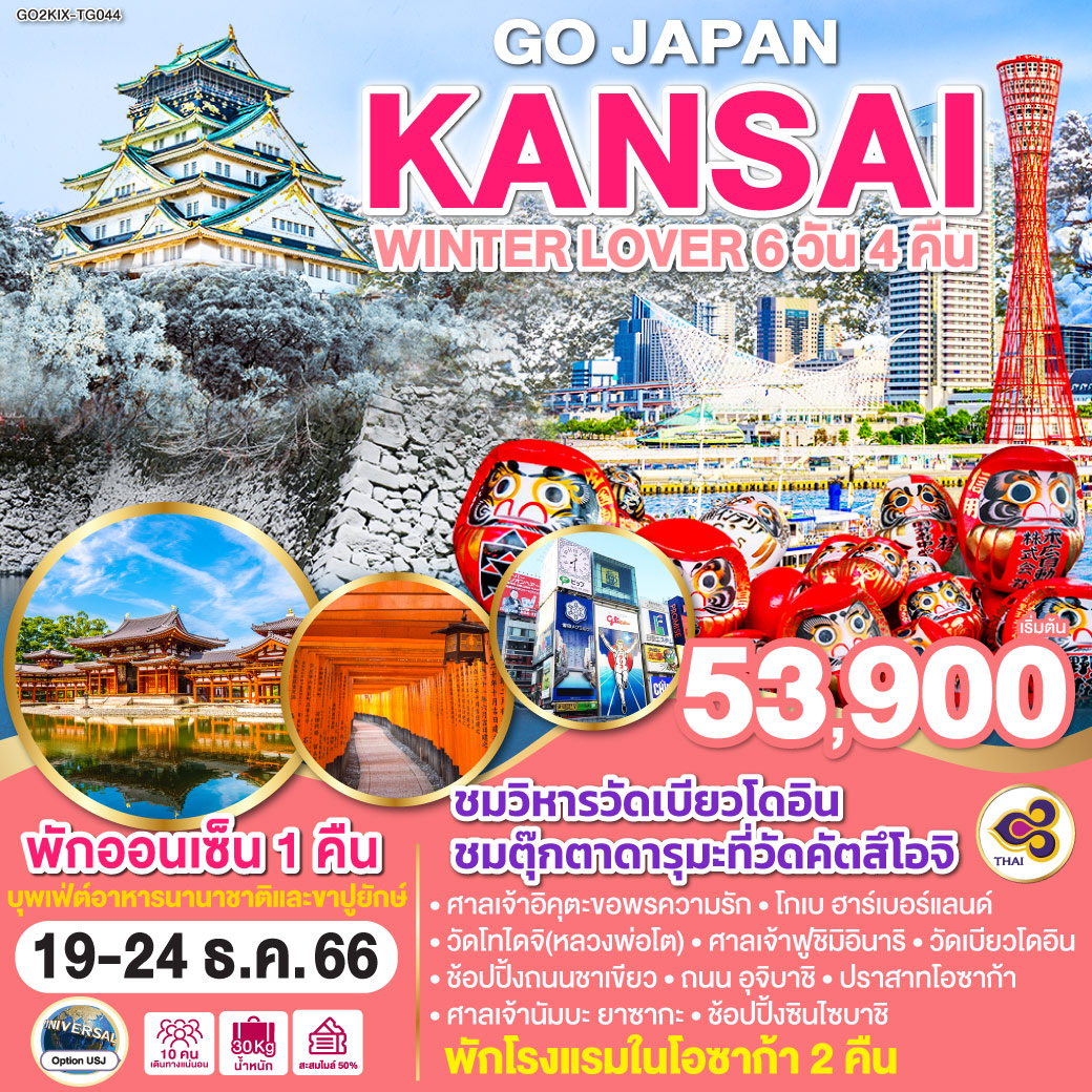 KANSAI WINTER LOVER 6D 4N โดยสายการบินไทย [TG]