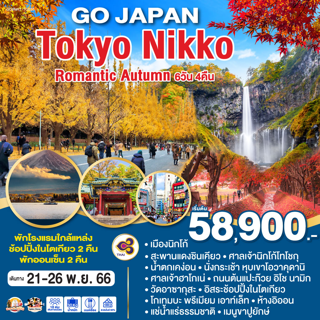 TOKYO NIKKO ROMANTIC AUTUMN 6D 4N โดยสายการบินไทย [TG]