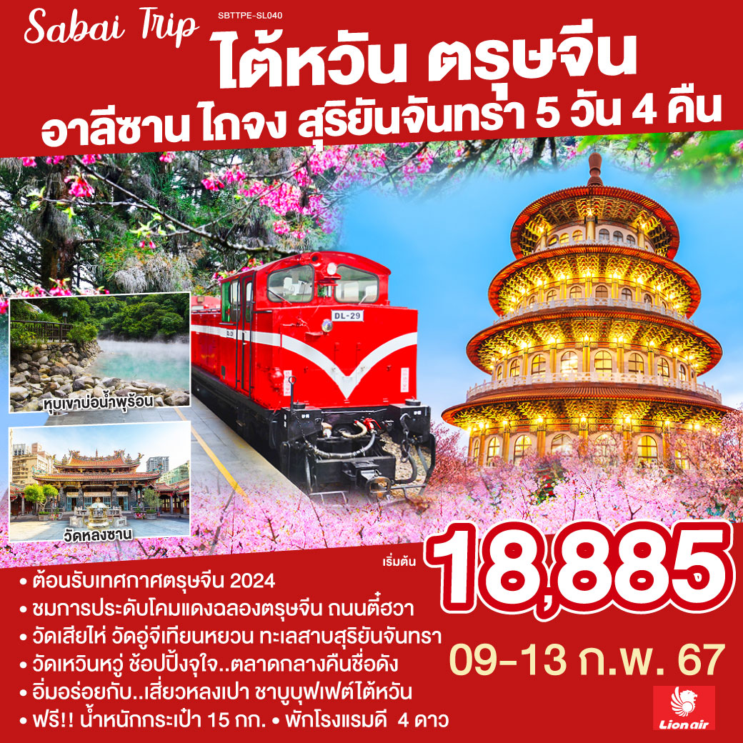 ชมการประดับโคมแดง ถนนตี๋ฮวา
ชมซากุระ ณ วัดอู่จีเทียนหยวน
ช้อปปิ้งจุใจตลาดดัง