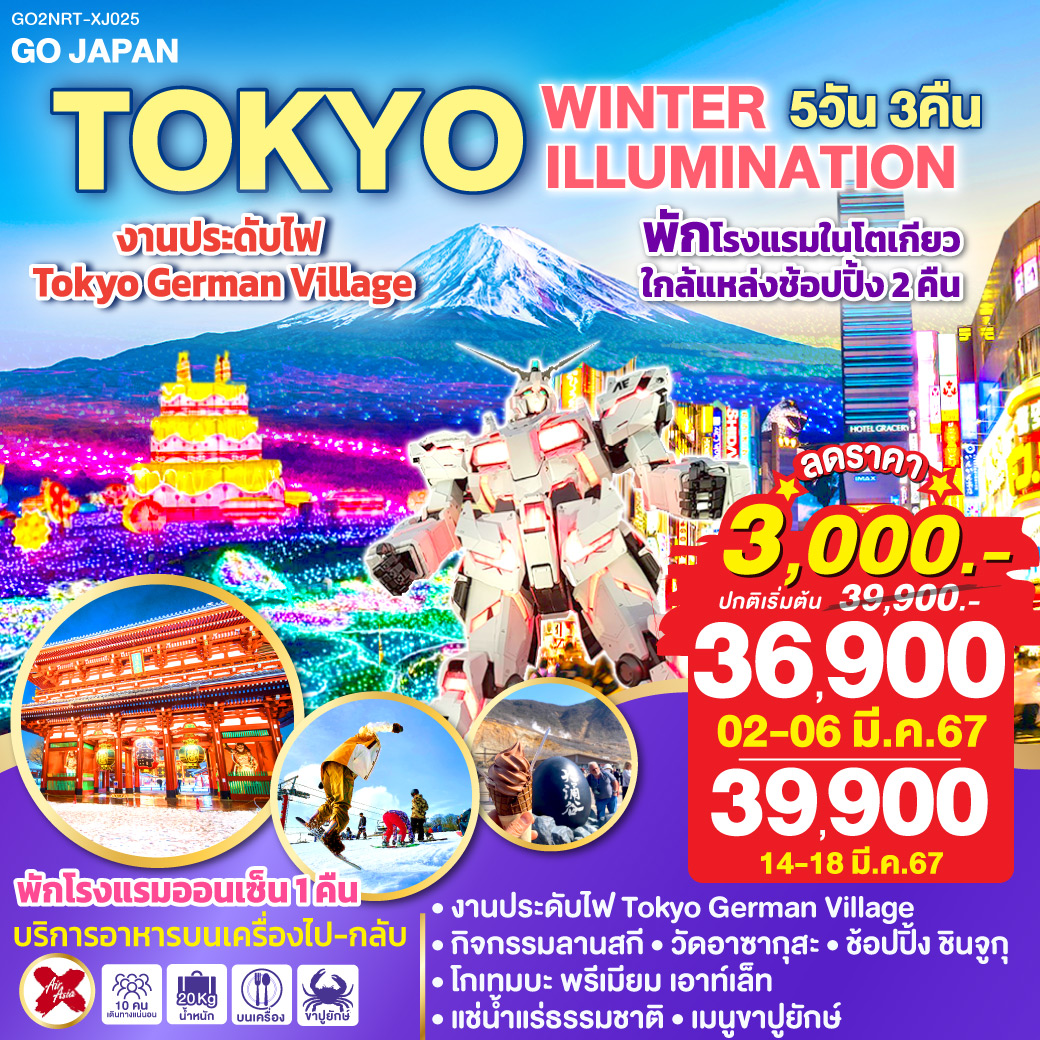 TOKYO WINTER ILLUMINATION  5D 3N โดยสายการบินแอร์ เอเชีย เอ๊กซ์ [XJ]